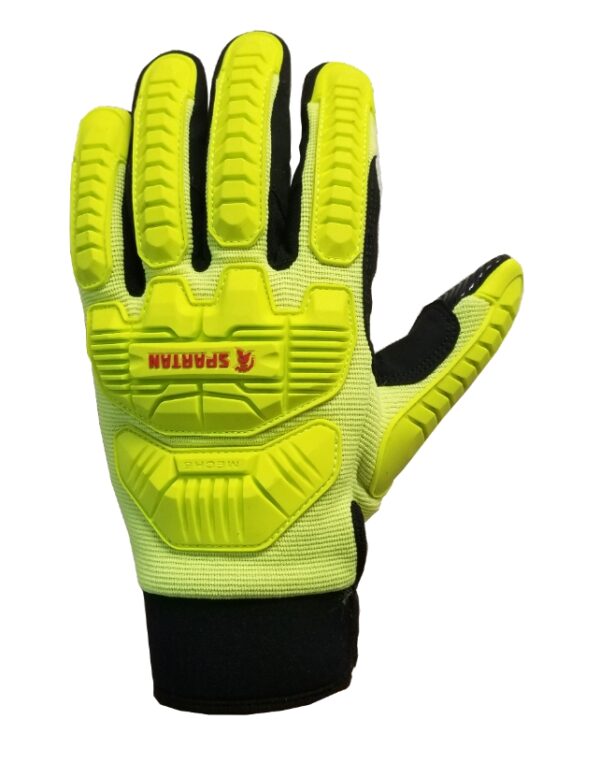 Spartan Hi Vis Yellow Cut 5 Anti-Vibration Mechanics Glove