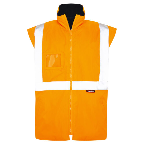 Hi Vis Orange Black 5-in-1 waterproof reflective jacket - orange inner vest