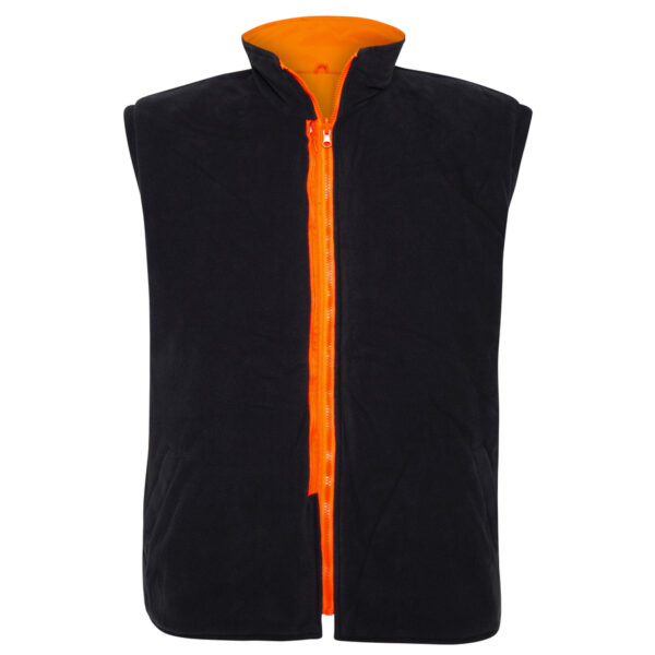 Hi Vis Orange Black 5-in-1 waterproof reflective jacket - black vest