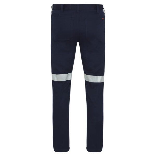 Navy Blue Cotton Drill work pants with reflective tape