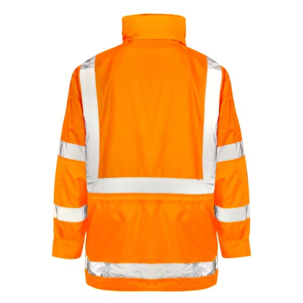 Hi Vis Waterproof 5-In-1 Jacket Vic Rail - Orange - back