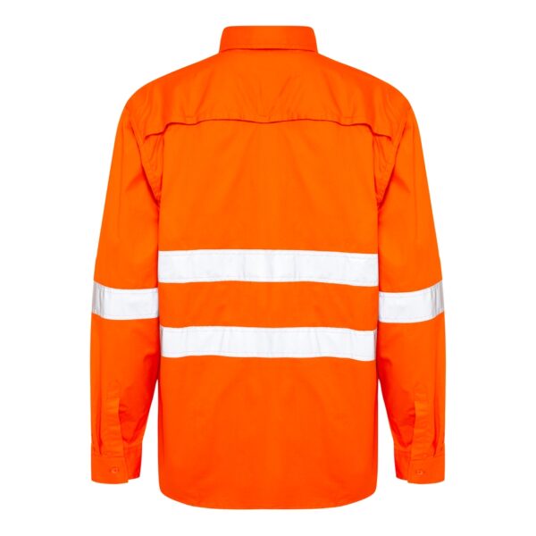 orange lightweight hi vis ripstop shirt - back
