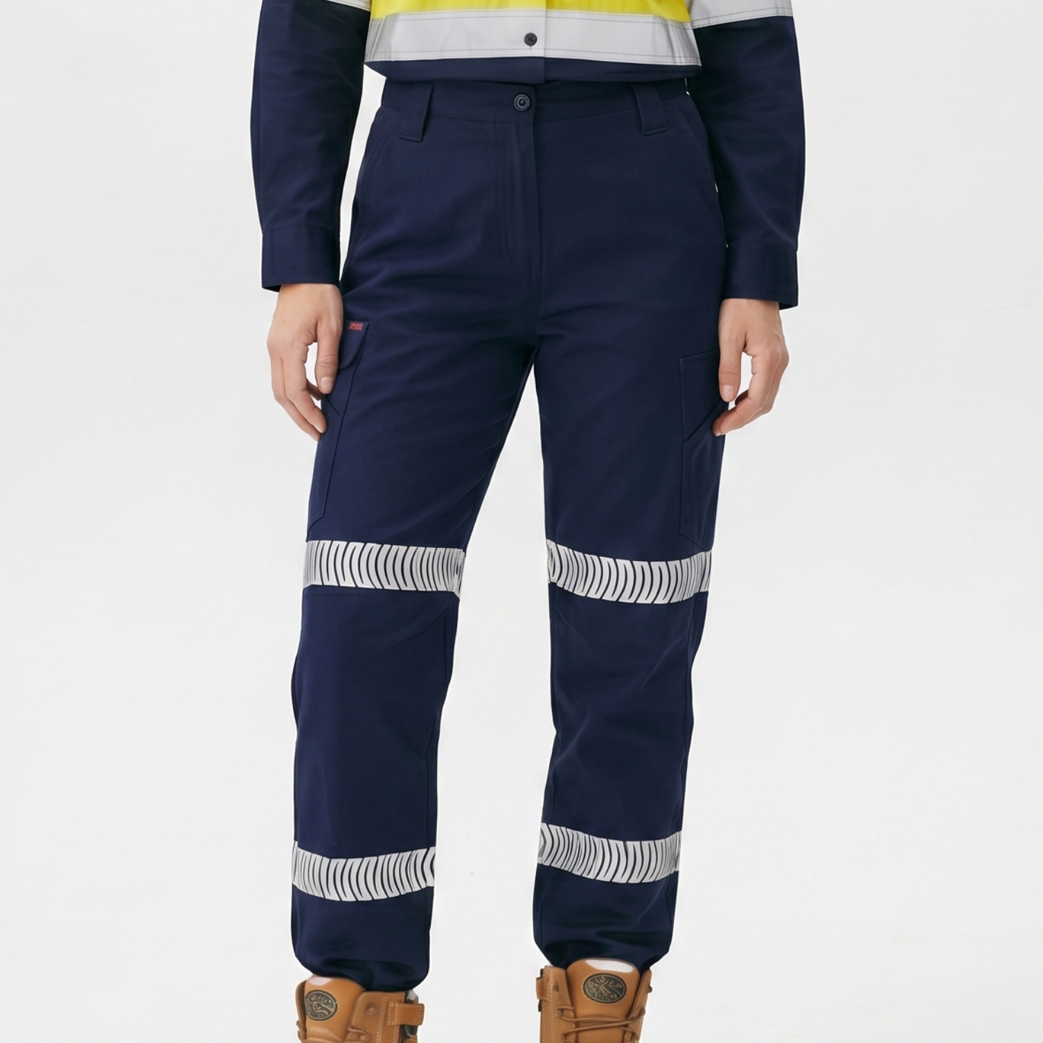 Ladies Taped Stretch Cargo Pants - Navy - Image 3