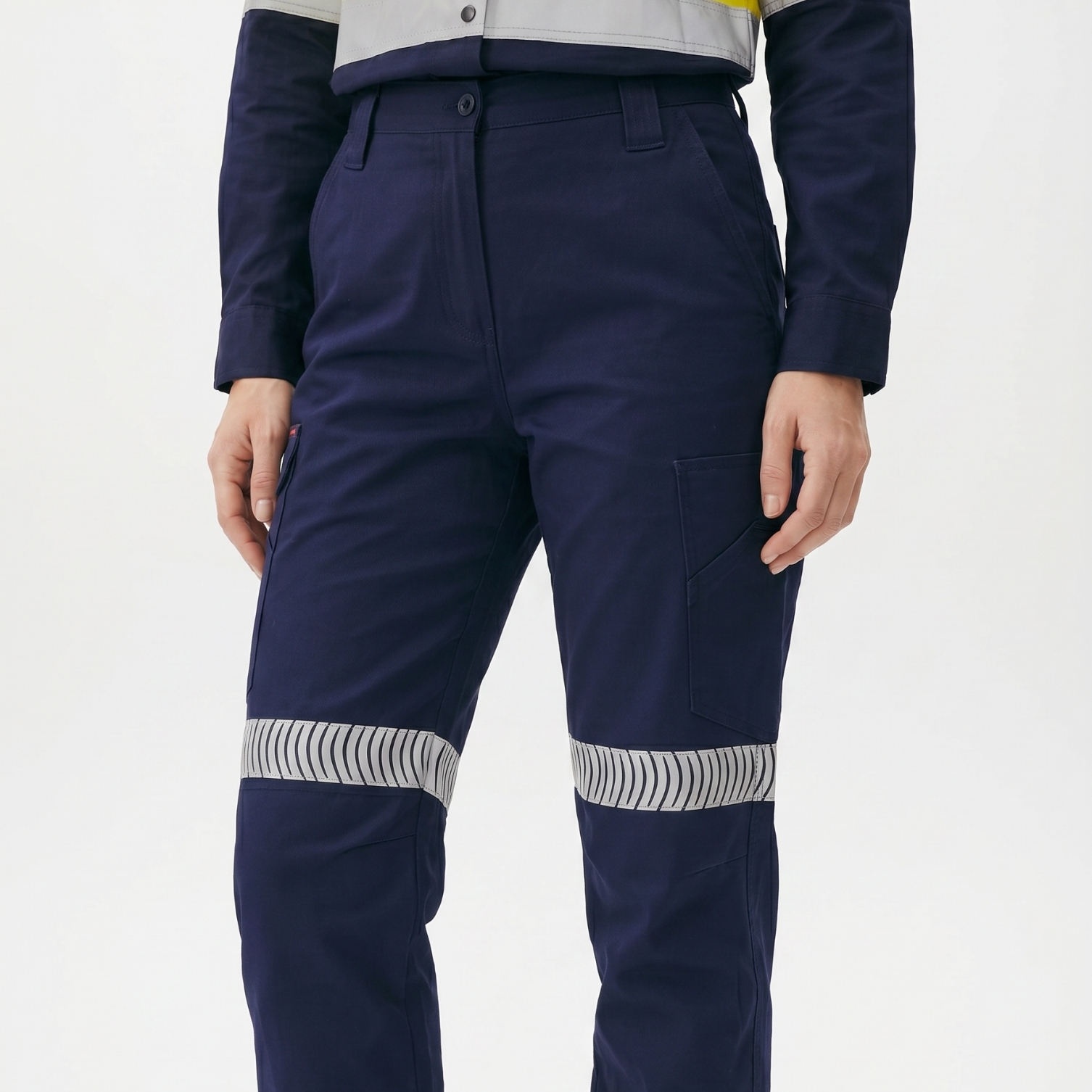Ladies Taped Stretch Cargo Pants - Navy - Image 4